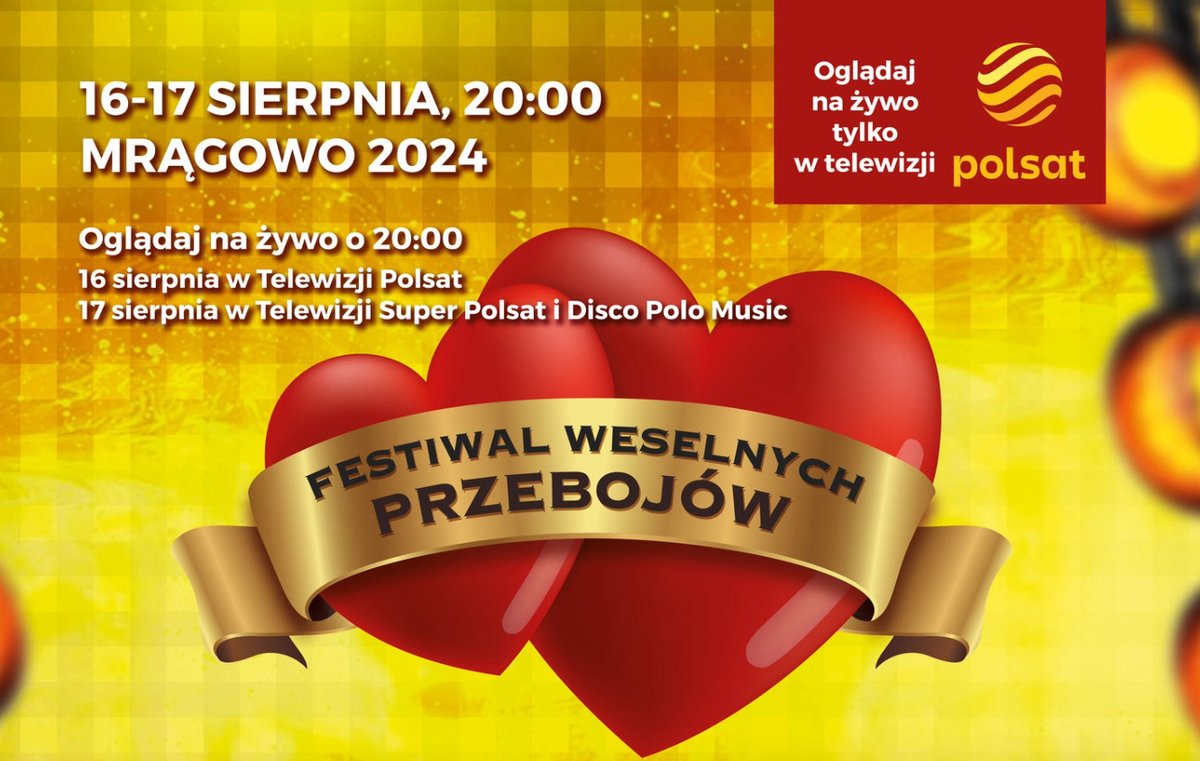 Festiwal Weselnych Przebojów 2024 już 16 i 17 sierpnia 2024 - Lista Wykonawców! 